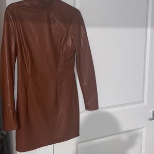 Faux Leather Bodycon Dress